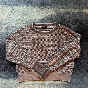 Theory Black/White Cropped Cashmere Sweater, XS